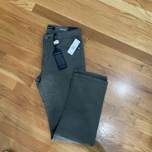Liverpool Olive Green Relaxed Fit Cotton Twill Denim Jeans